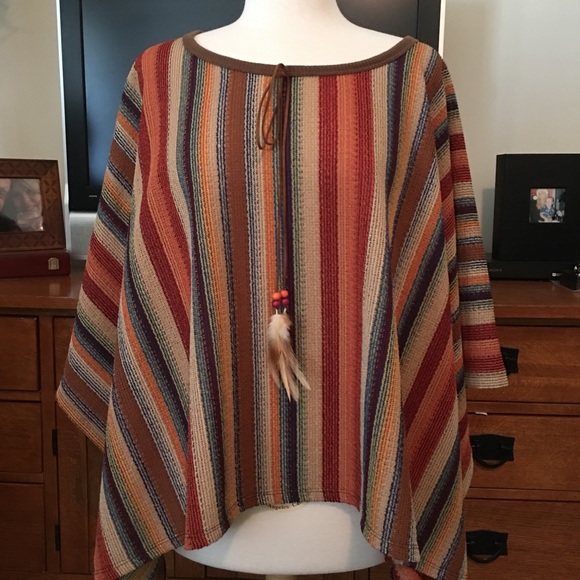 Foreign Exchange Sweaters - Foreign exchange poncho fall colors    OS